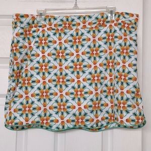 Zelos Pineapple Print Scalloped Hem Skort Sz 12